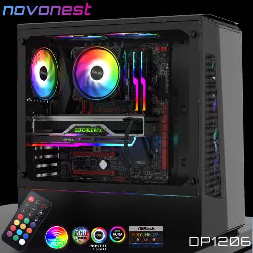 Novonest PCケースファン 120mm RGB 6PIN 冷却ファン リモコンで制御