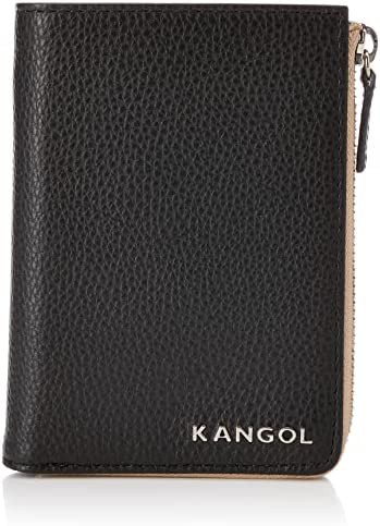 [カンゴール] 二つ折り財布 KANGOLメタルロゴ 高級ソフトシュリンクレザー バイカラー L字ファスナー 札入れ