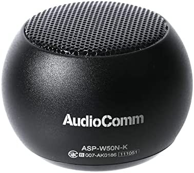 オーム電機 AudioComm ワイヤレスミニスピーカー ブラック ASP-W50N-K 03-2417 OHM Bluetooth 無線 ポータブルスピーカー