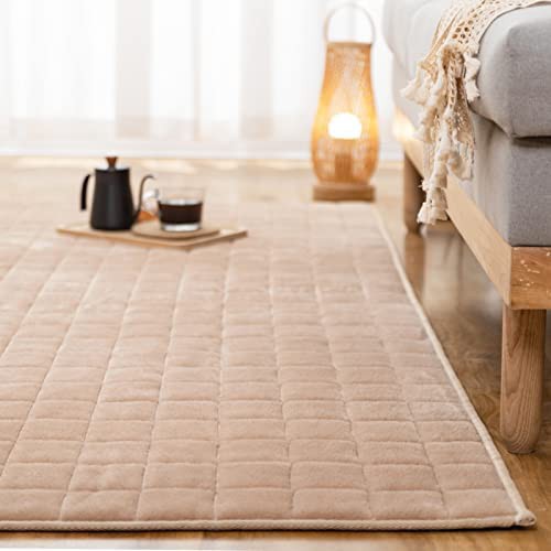 VK Living カーペット キルトラグ ラグマット 絨毯 ラグ 130×190cm(約1.5畳) 洗える 滑り止め付 防ダニ 抗菌 防臭 1年中使えるタイプ 床