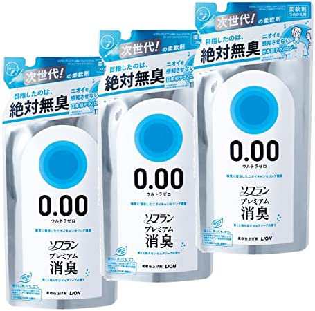 ライオン ソフラン プレミアム 消臭 ウルトラゼロ 柔軟剤 詰め替え 400ml 3個セット