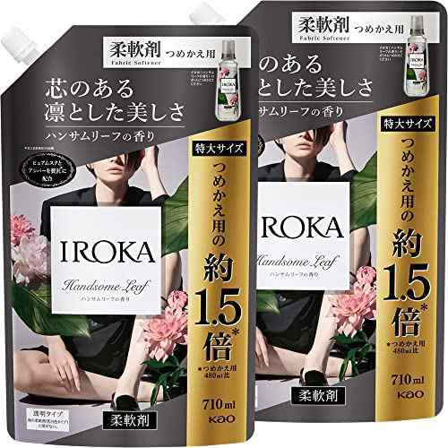 【まとめ買い】IROKA 柔軟剤 香水のように上質で透明感あふれる香り ハンサムリーフの香り 詰替え 710ｍｌ×2個