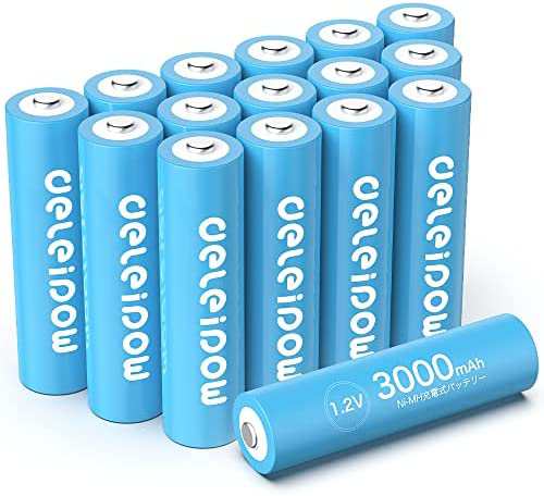 Deleipow 単3電池 充電式電池 充電式ニッケル水素電池 単3形16個セット 大容量3000mAh ?1200回循環使用可能 環境保護 電池収納 自然放電