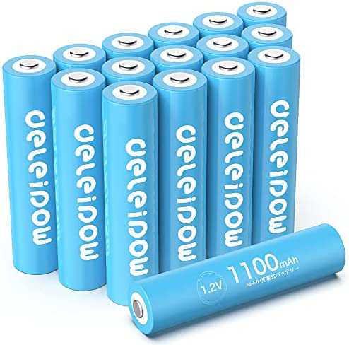 Deleipow 単4電池 充電式電池 充電式ニッケル水素電池 単４形16個セット 大容量1100mAh ?1200回循環使用可能 環境保護 電池収納 自然放電