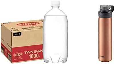 【送料無料】【セット買い】MS+B 「ウィルキンソン タンサン」 ラベルレスボトル 1L×12本 + タイガー魔法瓶 真空断熱炭酸ボトル 800ml