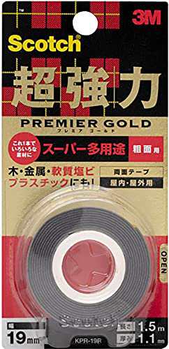 3M 両面テープ 超強力 スーパー多用途 粗面用 幅19mm 長さ1.5