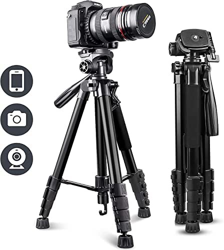 UBeesize 170cm 三脚 カメラ三脚 スマホ三脚 ビデオカメラ/一眼レフカメラ/スマホ/タブレット対応可能 360°回転可能 軽量 収納袋付き (
