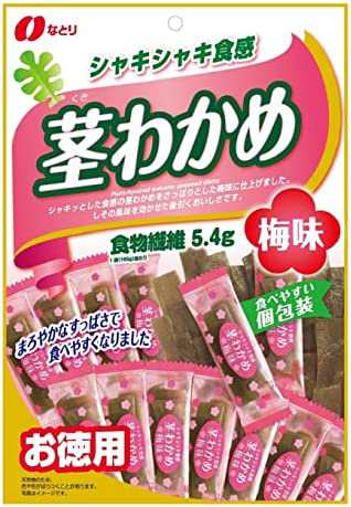 なとり お徳用茎わかめ梅味 105g×5袋【エネルギー107kcal 脂質0.7g 炭水化物26.3ｇ(糖質 20.9ｇ 食物繊維 5.4ｇ) ※1袋当たり】