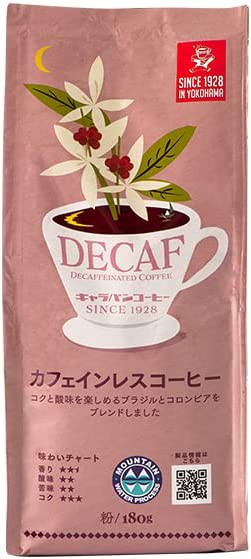 ユニマットキャラバン カフェインレスコーヒー（粉） 180g×4個