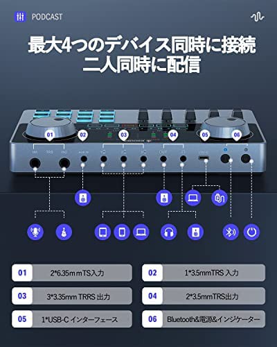 Donner オーディオミキサー オーディオインターフェース マイク