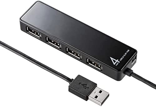 サンワサプライ HDD接続対応・面ファスナー付4ポートUSB2.0ハブ（ブラック） USB-HTV410BKN2