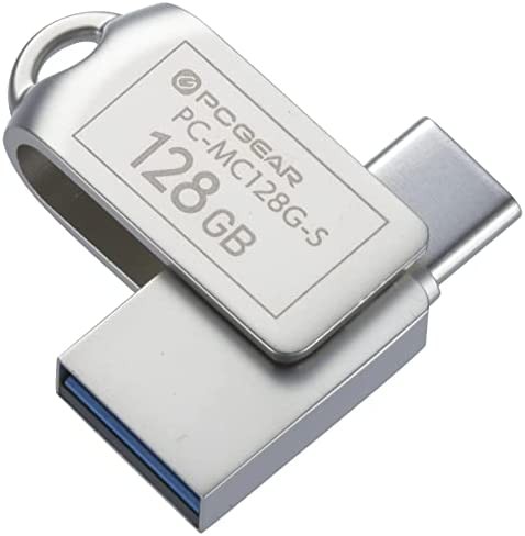 【送料無料】オーム電機 PCGEAR_USBメモリー 128GB TypeC & TypeA対応 PC-MC128G-S 01-0065 OHM
