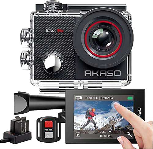 【送料無料】AKASO アクションカメラ 4K-EK7000 PRO 20MP画素 タッチパネル式 手ぶれ補正 WIFI搭載 広角レンズ 40m防水 水中カメラ HDMI