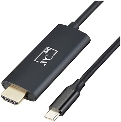 カシムラ HDMI変換ケーブル Switch TV出力用 USB-C to HDMI 充電用Type-Cポート付 KD-247 ブラック