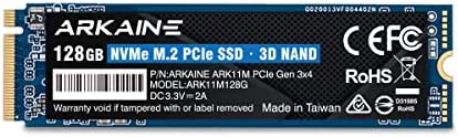 ARKAINE SSD 128GB PCIe Gen 3.0×4 NVMe M.2 2280 内蔵 SSD - ARK11M128G