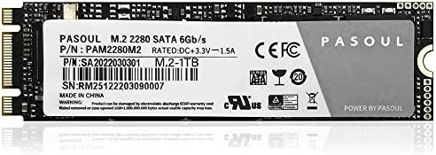 PASOUL SSD 1TB SATA M.2 2280 6GB/sに準拠 3D TLC 最大読取り530MB/s 最大書込み500MB PAM2280M2-1T