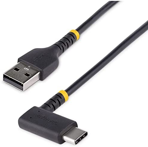 【送料無料】StarTech.com USBケーブル／USB-A - USB-C／15cm／USB 2.0／L型 右向き／急速充電 & データ転送／高耐久 アラミド繊維補強／
