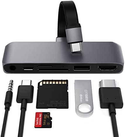 Satechi USB-C モバイル Pro SD ハブ 6-in-1 USB-C PD充電, 4K HDMI, USB 3.0, Micro/SDカードリーダ, 3.5mm ヘッドホンジャック(2022 iPの通販は 14,000円