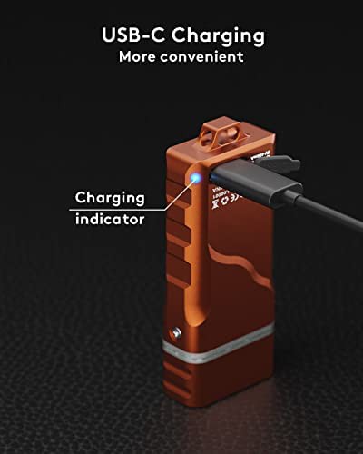 RovyVon E3 オレンジ EDC 懐中電灯 高ルーメン USB C 充電式 AAA 懐中