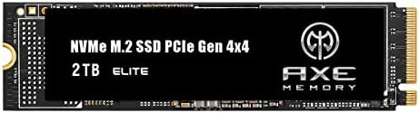 AXE MEMORY ELITE 内蔵SSD 2TB Gen4 PCIe NVMe M.2 2280 - 読み込み 最大7,200MB/秒、書き込み最大6,850MB/秒、DDR4 2GB DRAMキャッシュ