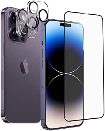 アンチグレア フィルムiPhone 14 Pro Maxガラスフィルム+iPhone 14 Pro Maxカメラフィルム サラサラ Joolin 強化ガラス 非光沢 全面保護