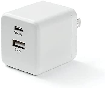【送料無料】PD 充電器 45W Type C 急速充電 2ポート USB-A USB-C 窒化ガリウム PD3.0対応 コンパクトサイズ PPS規格対応 PSE技術基準適