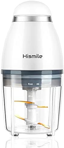 Hismile コンパクトフードプロセッサー 氷も砕ける ガラスカップと樹脂カップ二個付き チタンコートカッター PSE認証 国内品質保証