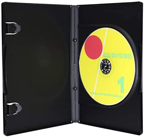 オーバルマルチメディア DVDケース 1枚収納トールケース 日本製15mm厚 ブラック 3個 ポップマンボウ