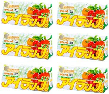 岩谷マテリアル ポリ袋 アイラップ 100 調理用 エンボス加工 マチ付き 25×35cm 100枚入×6セット 電子レンジ ・ 湯せん 使用可