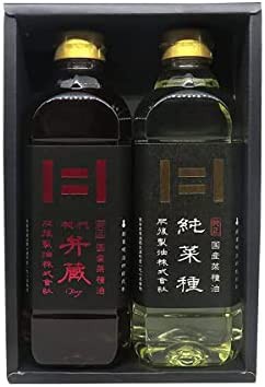 [肥後製油] プレミアムギフト 国産菜種油詰合せ 2本セット 600g×2本(初代弁蔵×1、純菜種×1)