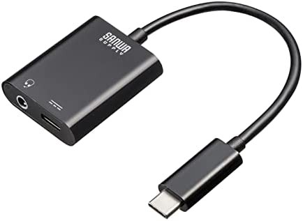 サンワサプライ Type-Cオーディオ変換アダプタ(USB PD対応) MM-ADUSBTC3 ブラック