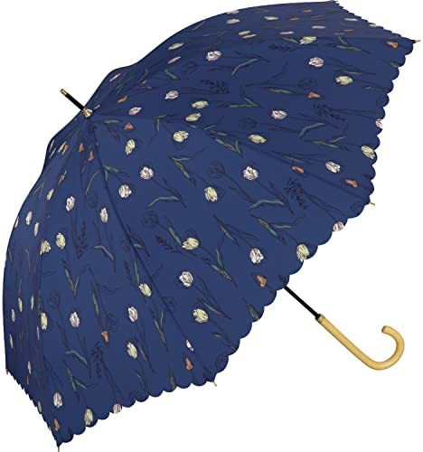 【2023年】Wpc. 雨傘 ヴィンテージチューリップ ブルー 58cm 継続はっ水 晴雨兼用 レディース 長傘 4719-02-001