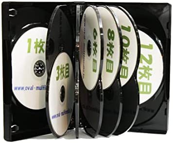 【送料無料】オーバルマルチメディア DVDケース DVDトールケース 12枚収納 27mm厚 グロスブラック 2個 ブルーレイケースとしても最適