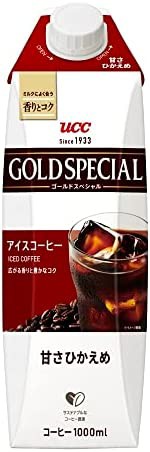【送料無料】UCC ゴールドスペシャル アイスコーヒー 甘さひかえめ 紙パック コーヒー 1000ml×12本
