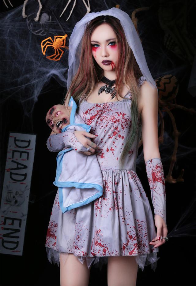 コスプレ ブライド ゾンビ ホラー 大人用 レディース 花嫁
