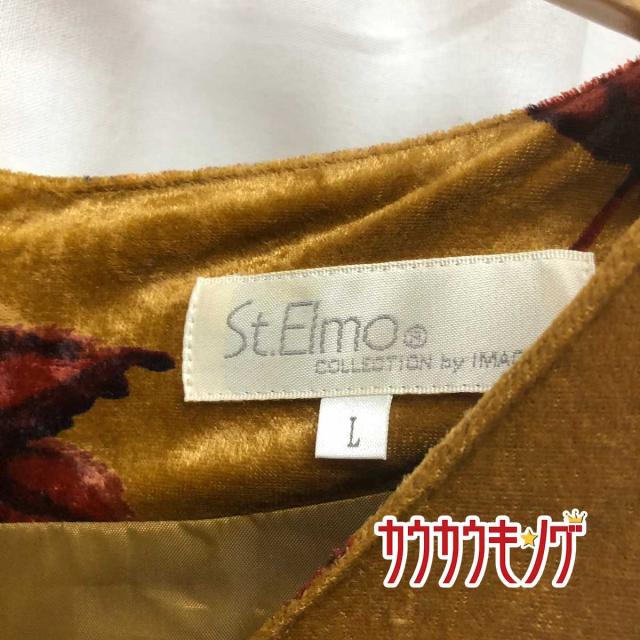 中古 St Elmo Collection By Image イマージュ ワンピース 花柄 キャメル サイズl レディース 7分丈の通販はau Pay マーケット カウカウキング Au Pay マーケット店