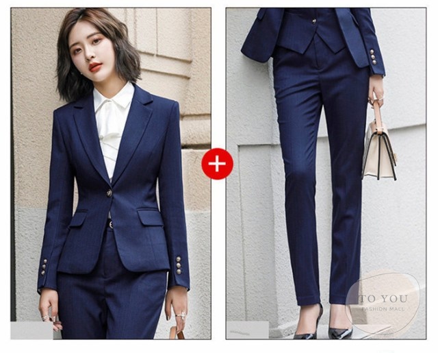 レディース スーツ ワンピーススーツ スーツ セット ストライプ柄スーツ リクルートスーツ 紺 スーツ パンツスーツ ジャケット ズボン 2の通販はau Pay マーケット ショップモール To You