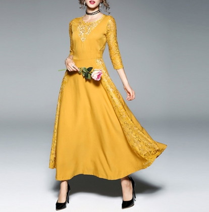 結婚式ドレス パーティードレス モードなレース使いが周りと差をつける ロングワンピース A0298の通販はau Pay マーケット ショップモール To You