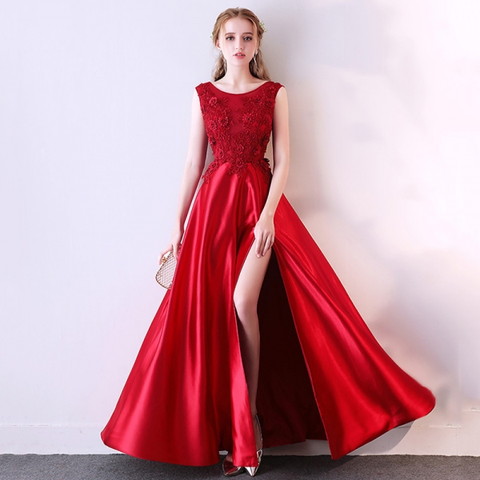 結婚式ドレス パーティドレス スリットデザインaラインノースリーブロングドレス A0555の通販はau Pay マーケット ショップモール To You