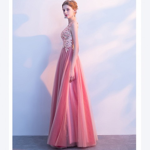 ロングドレス パーティードレス 結婚式 二次会 ワンピース 結婚式ドレス お呼ばれワンピース ピンク レース 花柄 刺繍 A0681の通販はau Pay マーケット ショップモール To You