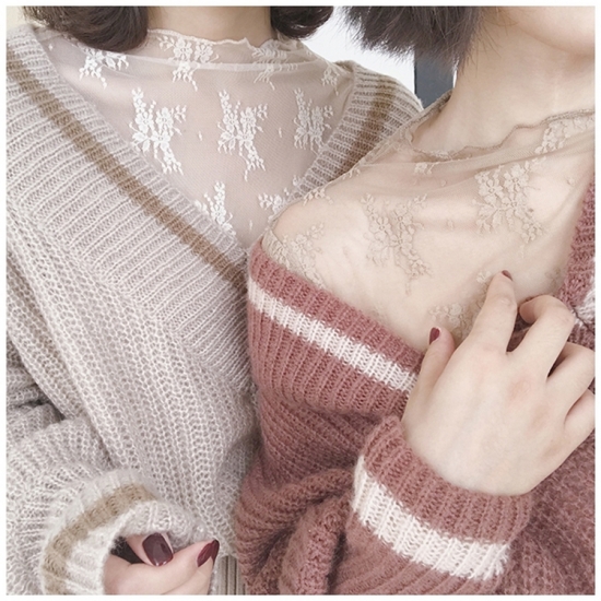 おしゃれコーデ インナーカットソー 春夏 着回し 長袖 レースカットソー ベーシックアイテム プチプラ 韓国 オルチャン K01の通販はau Pay マーケット ショップモール To You