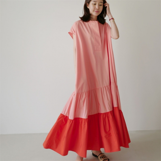 40代のファッションレディース ワンピース ロング韓国 ファッション レディースワンピ 華やか ゆったりサイズ バイカラー ティアードワンの通販はau Pay マーケット ショップモール To You