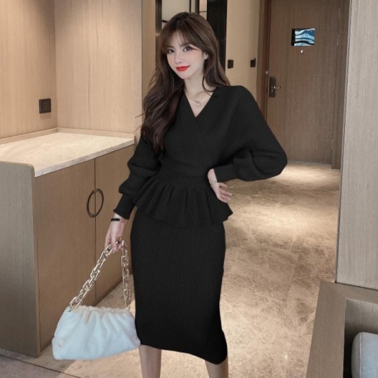 セットアップ レディース 秋冬 上下レディースセットアップ大きいサイズ セットアップ セクシー ペプラムトップス カシュクール ニット 3の通販はau Pay マーケット ショップモール To You