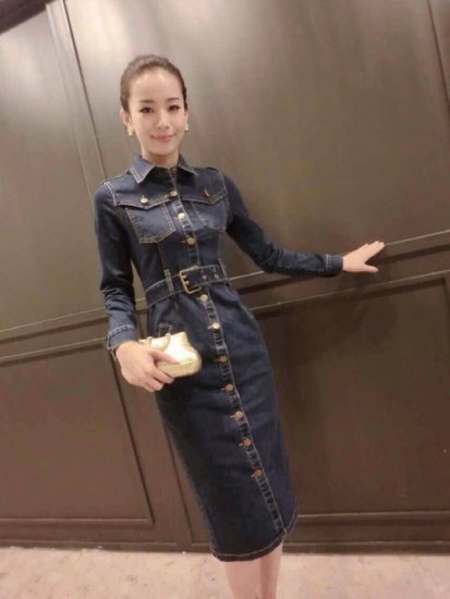 デニム ワンピース タイトワンピ レディース 秋冬 デニム 膝丈ワンピース ベルト 長袖 大きめサイズ 秋 シャツワンピ カッコイイ 代 30の通販はau Pay マーケット ショップモール To You