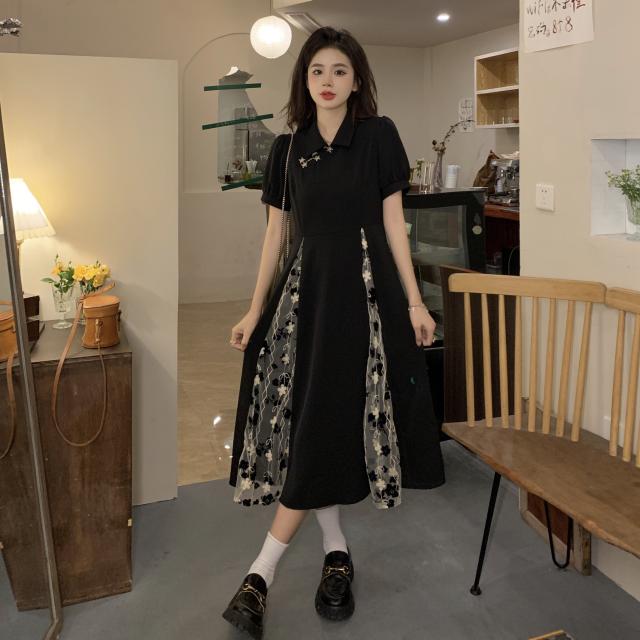 レディース ワンピース 半袖 レース 切り替えスカート レース Ｖネック 大きいサイズ プルオーバー 楽ちん こなれ感 ラフ カジュアル スタイルアップ OL 学生 ママ ガーリー キュート レトロ フェミニン 大人可愛い きれいめ シンプル おしゃれ 着やせ 韓国風 ゆったり ラフ 5,526円