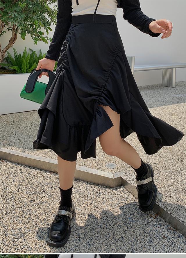 スカート レディース ボトムス フレアスカート フリルスカート ヘム 