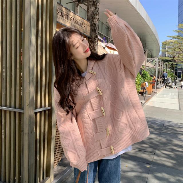 トップス レディース パーカー ニットカーディガン パーカー ニット ケーブルニット ツイスト 長袖 フードロップショルダー ボリューム袖 無地 トレンド ゆったり オーバーサイズ ジップアップ ドロップショルダー 体型カバー あったか 着痩せ ルーズ 大人可愛い かわいいの通販は 5,150円