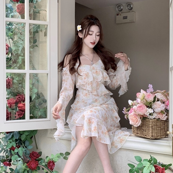 ワンピース レディース ミモレ丈 シャツワンピース オープンショルダーアシンメトリー リボン 襟なし 長袖 サイドスリット ギャザー 切り替え クルーネック クラシカル シック シック 袖あり 無地 レトロ トレンド ゆったり フレア 体型カバー 着痩せ ルーズ おしゃれ 大人の通販は 5,339円