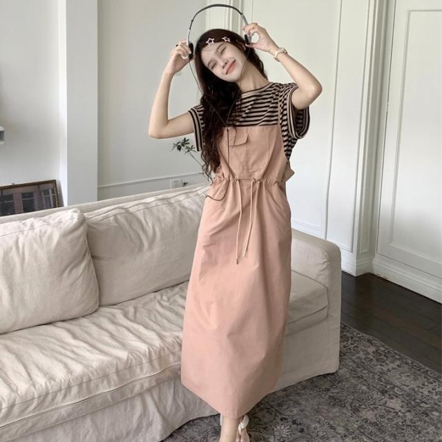 ワンピース レディース ドレス キャミワンピース ノースリーブ ロング フレア フリル ドローストリング シフォ シャーリング レトロ 女っぽ 体型カバー 着痩せ 大人っぽ おしゃれ 大人 大人可愛い カジュアル スタイリッシュ オルチャン エレガント 春 夏 秋 冬 シーズンレスの通販は 5,680円