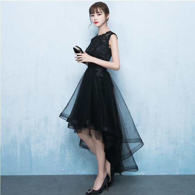 パーティードレス ブラック 韓国 - ロングドレス